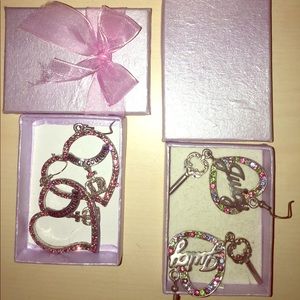 2 pairs of Juicy Couture heart earrings